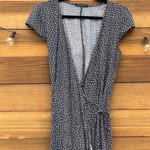 Brandy Melville Navy Floral Wrap Dress
